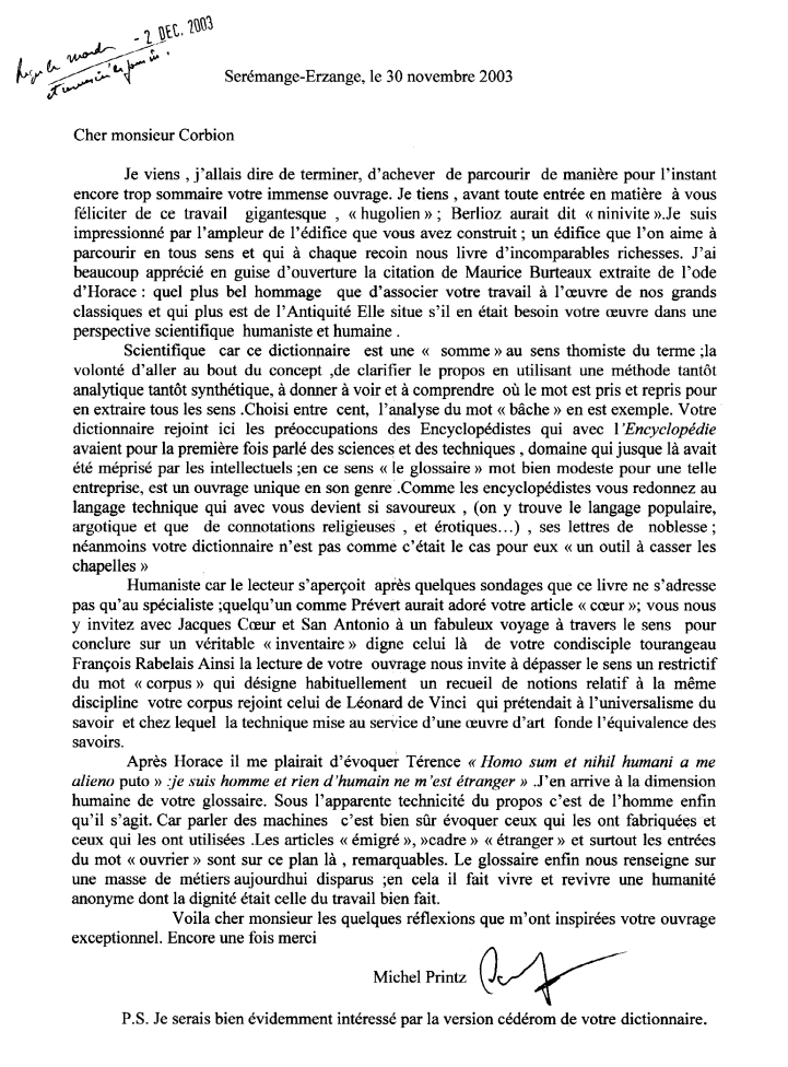 Photo de la lettre